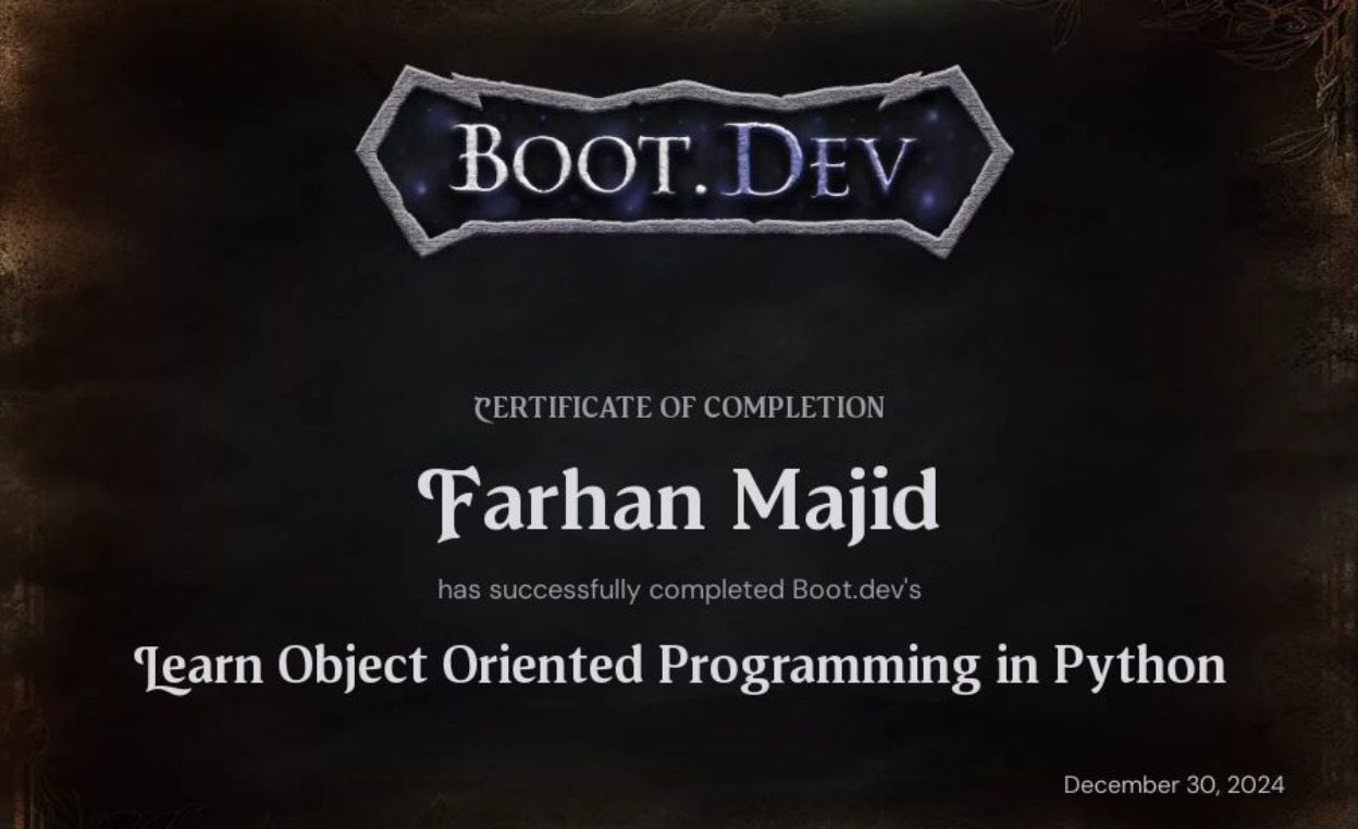 Python OOP Certificate